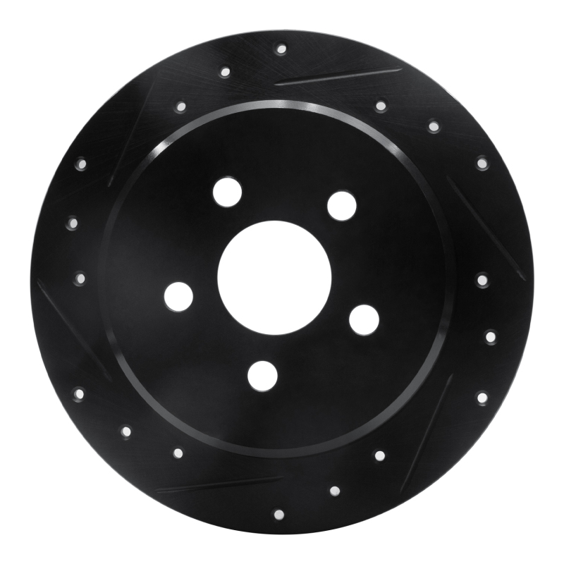 Chrysler Sebring Brake Rotor (1) - Rear Left - R1 Concepts - Drilled & Slotted - Black - `95-`07